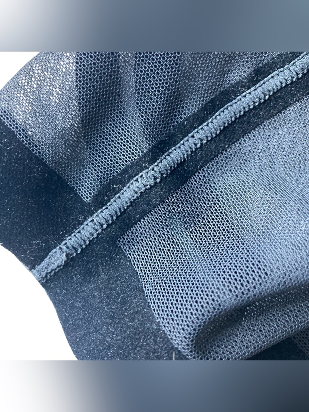 EBY Sheer Mesh Unlined Full Coverage Velvet Detail Bra Bralette - Picture 7 of 8